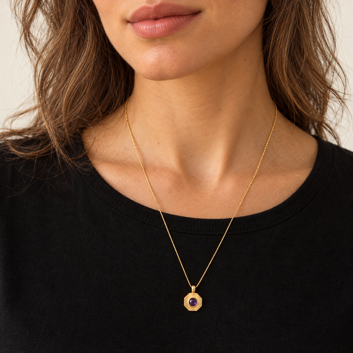 14K Octogan Holding Pendant/ Cremation/ Ashes