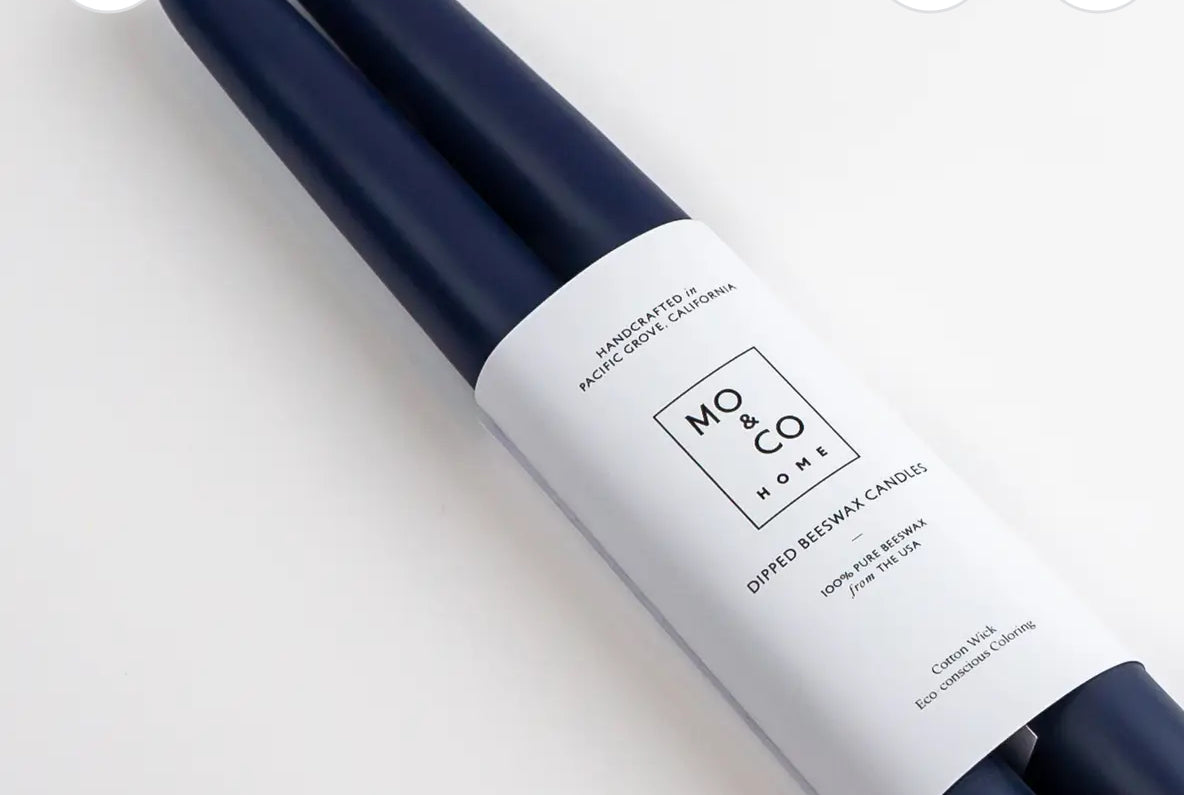 MO & Co 14” Taper Beeswax Candles Pair