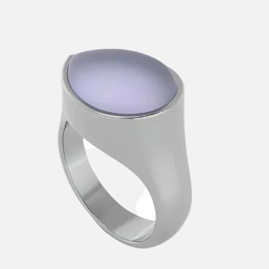 Pear Shaped Chalcedony Cremation / Ring Memorial Ash 14K Gold - Silver
