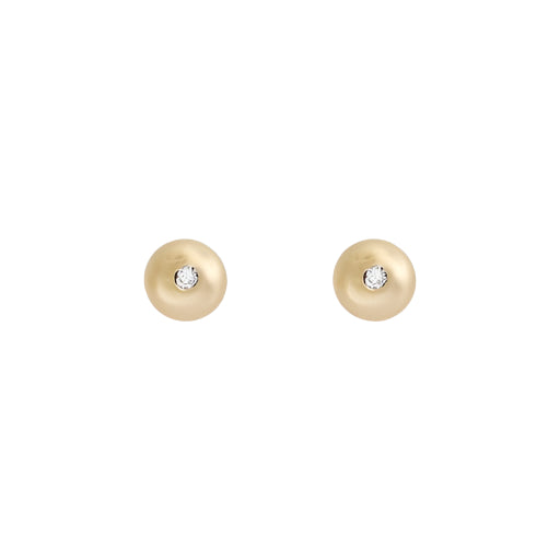 Add a touch of elegance to your everyday look with these stunning Dainty Ball Diamond Stud Earrings. Classic ball studs, with a Diamond they are  comfortable and Essential. Great for 2nd and 3rd ear piercings and cartilage earrings.   Details  2 x 1.5mm diamond 14k Yellow Gold W x T 3.5mm x 3.5mm