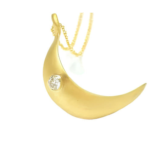 Crescent Moon Necklace / Pendant  Details.  -1 inch Handmade moon from the top of moon to the bottom.  - Stone of your choice. - 24 inch cable chain.