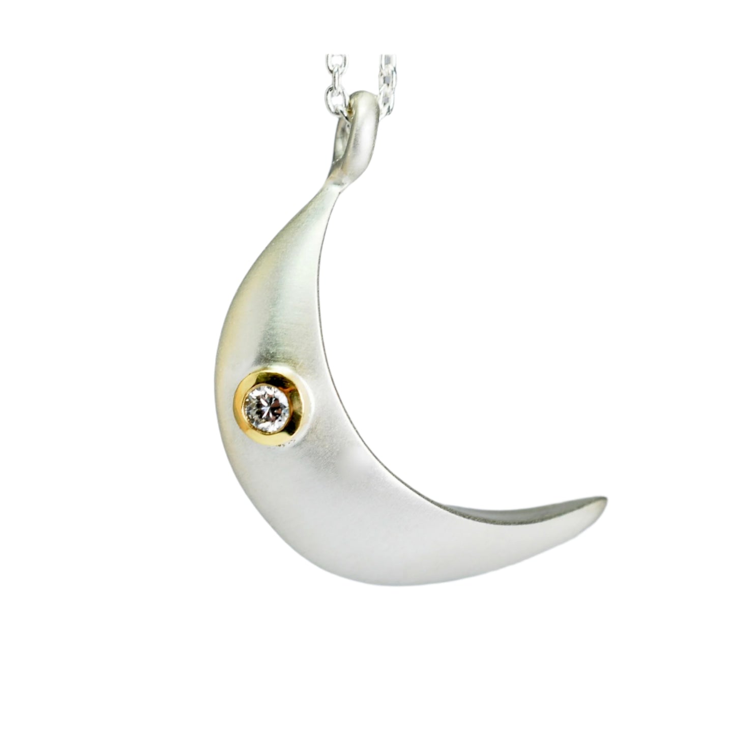 Crescent Moon Necklace / Pendant Details. -1 inch Handmade moon from the top of moon to the bottom. - Stone of your choice. - 24 inch cable chain.