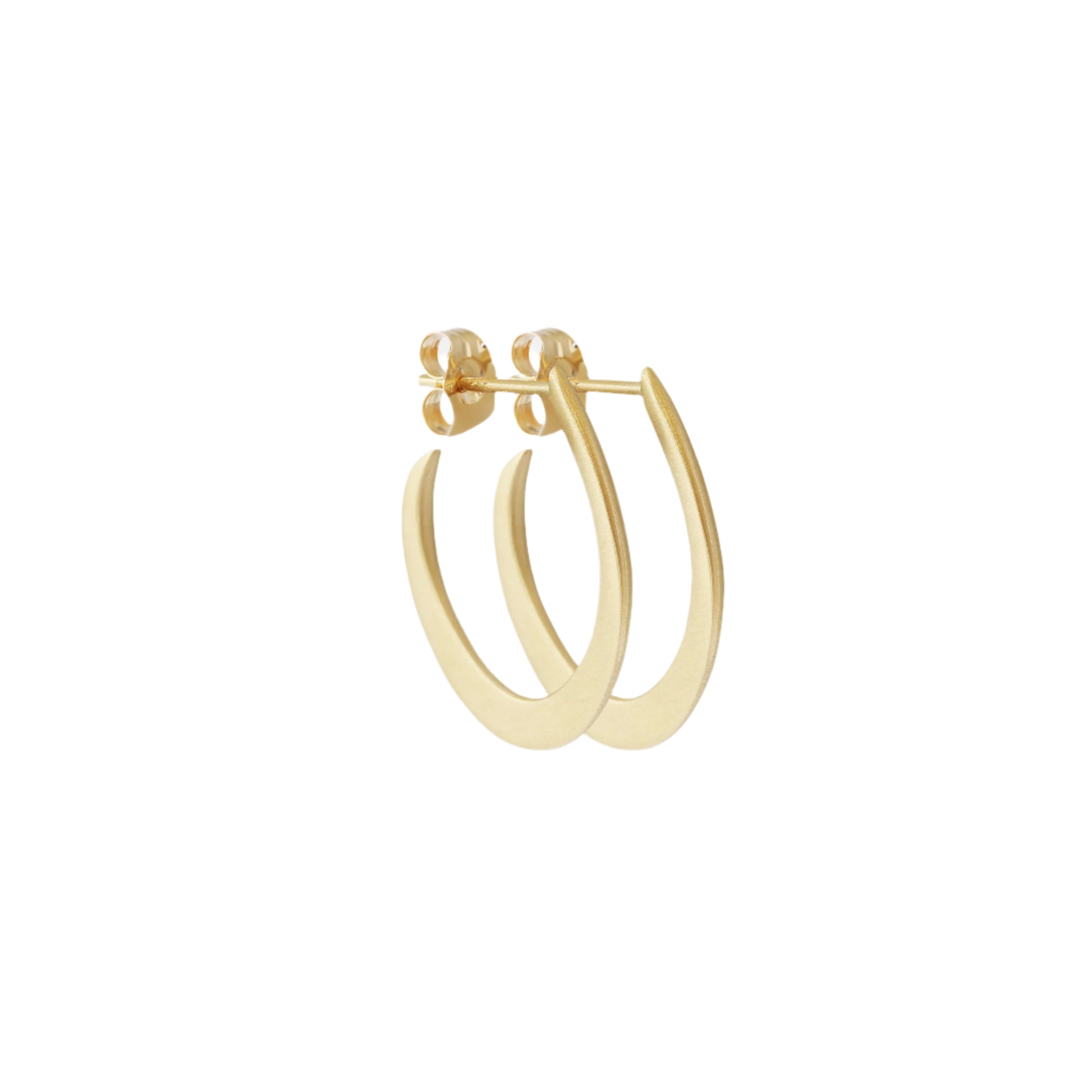 Introducing TUSK / HOOPS, the perfect addition to your jewelry collection. These open hoop earrings are sleek, elegant, and versatile, making them the ideal accessory for any occasion. Elevate your style with TUSK / HOOPS - shop now and make a statement with these stunning earrings. 14k Yellow Gold Satin Finish HxW: 21.50mm x 1mm