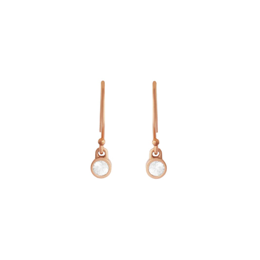 our exquisite Pink Gold & Sapphire Earrings. Crafted with precision and attention to detail, these earrings are the perfect combination of elegance and luxury. The stunning pink gold setting showcases the brilliance of the sapphire gemstones, creating a timeless and sophisticated piece of jewelry. 2 x 2.5mm Sapphires 0.75mm Wire 14k Rose Gold Satin Finish Each earring measures 16.6mm width by 4mm length