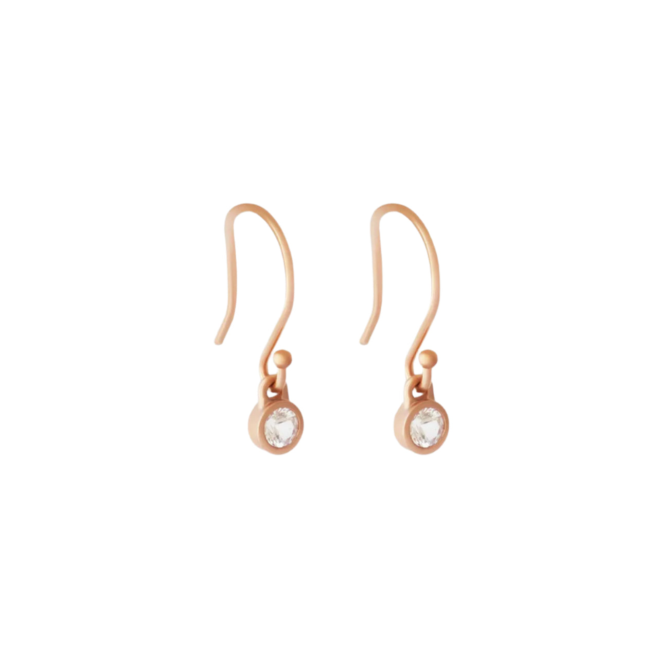 Exquisite Pink Gold & Sapphire Earrings. Crafted with precision and attention to detail, these earrings are the perfect combination of elegance and luxury. The stunning pink gold setting showcases the brilliance of the sapphire gemstones, creating a timeless and sophisticated piece of jewelry. 2 x 2.5mm Sapphires 0.75mm Wire 14k Rose Gold Satin Finish Each earring measures 16.6mm width by 4mm length