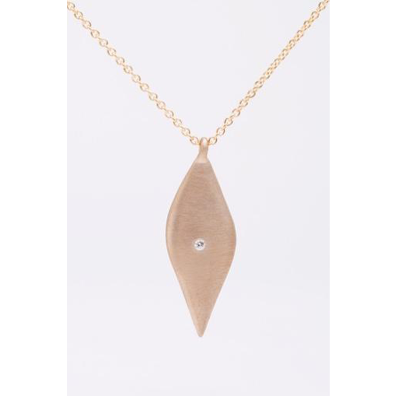 Enhance your jewelry collection with this elegant drop leaf necklace. The versatile design and sparkling diamond accent make it a perfect accessory for any occasion. Add a touch of sophistication to your look with this exquisite piece. 1 pointer diamond. 16 inch chain