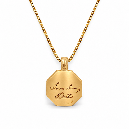 14K Octogan Holding Pendant/ Cremation/ Ashes