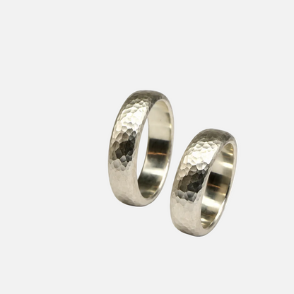 A hammered men’s ring 