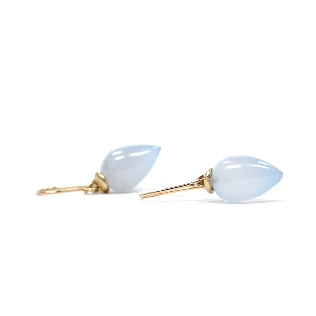 Gorgeous drop chalcedony earrings 