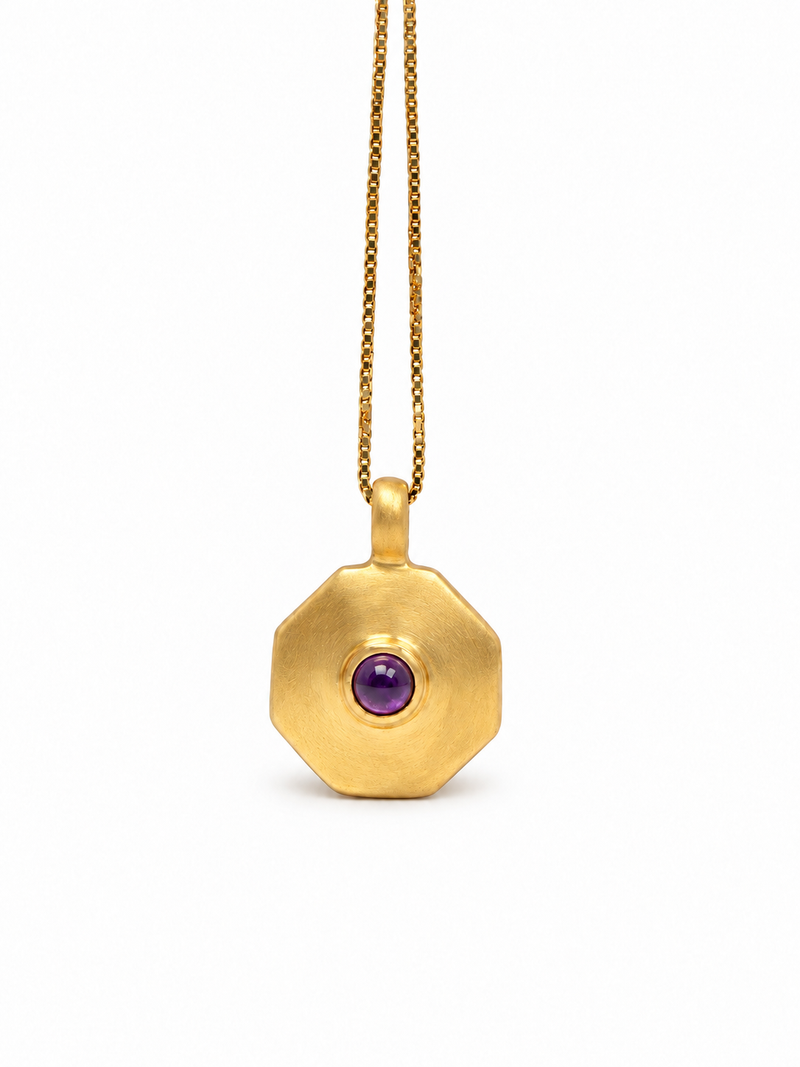 14K Octogan Holding Pendant/ Cremation/ Ashes – handmade jewelry by Tricia Kirkland