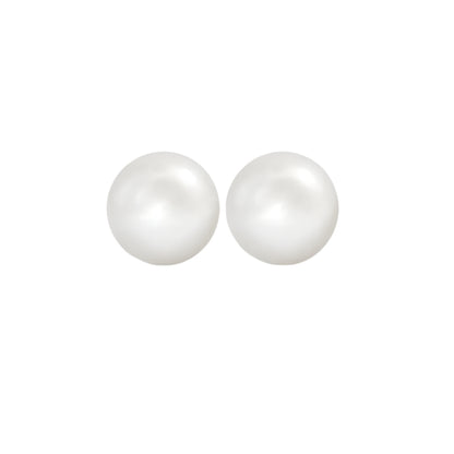 classic round pearl stud earrings in gold or sterling silver