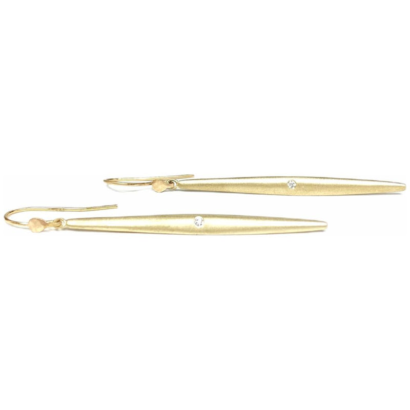 Straight and Narrow / Earrings 14K Gold - Silver – handmade jewelry by Tricia Kirkland