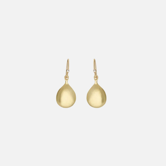 Diamond  Concave / Drop Earrings 14K Gold - Silver – handmade jewelry by Tricia Kirkland