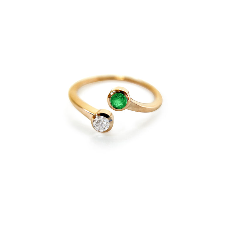 Emerald and Diamond / Ring -14K Gold - Silver – handmade jewelry by Tricia Kirkland