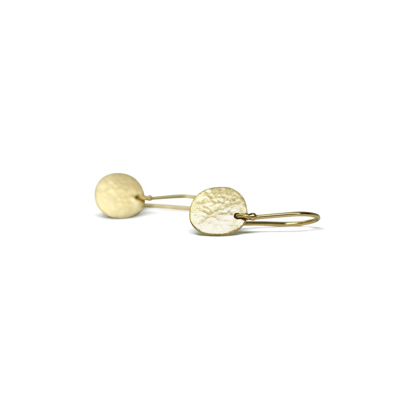 SideWalk Disk / Earrings 14K Gold - Silver – handmade jewelry by Tricia Kirkland