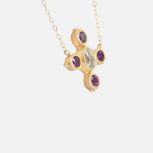 Amethyst and Aquamarine / Necklace 14K Gold - Silver – handmade jewelry by Tricia Kirkland
