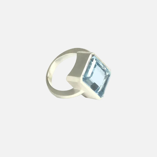 Blue Topaz Cocktail / Ring  14K Gold - Silver – handmade jewelry by Tricia Kirkland