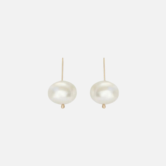 Mother of Pearl Big / Earrings 14K Gold - Silver – handmade jewelry by Tricia Kirkland