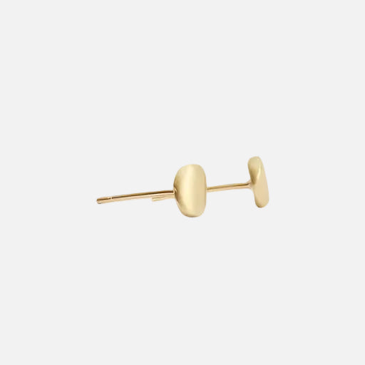 Gold Studs, comfortable to start your day in.  Details  HxW: 5.5mm x 5.35mm 14k Yellow Gold Need different material, stone, 